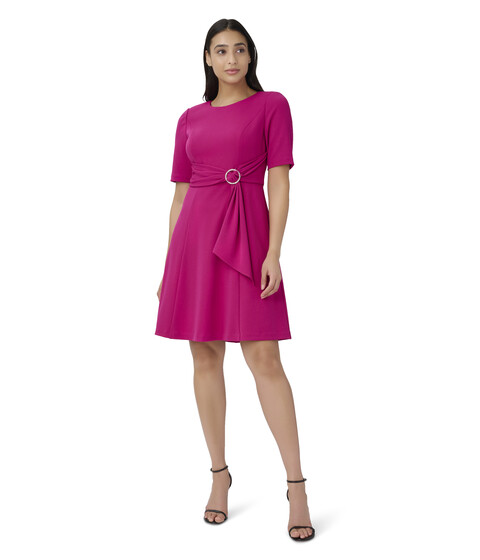 Imbracaminte Femei Adrianna Papell Stretch Crepe Tie Front Dress with High-Low Hem Bright Magenta