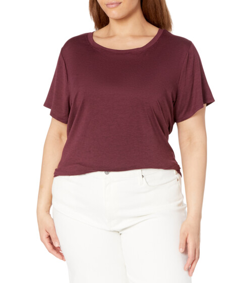 Imbracaminte Femei Jockey Active Plus Size Sueded Wicking Active Tee Deepest Burgundy
