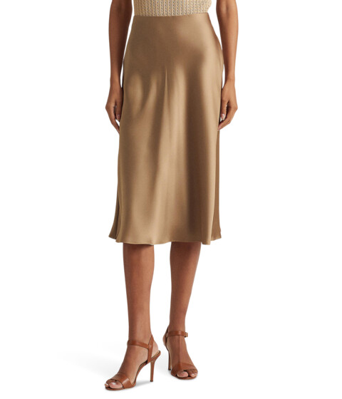 Imbracaminte Femei LAUREN Ralph Lauren Satin Charmeuse A-Line Skirt New Bronze