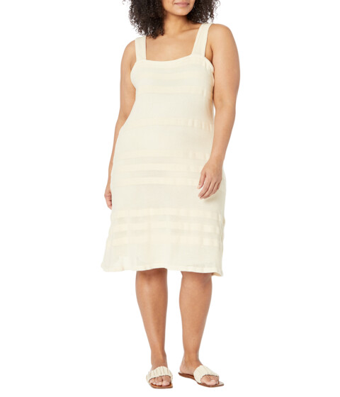Imbracaminte Femei LAUREN Ralph Lauren Plus Size Striped Knit Sleeveless Dress Mascarpone Cream