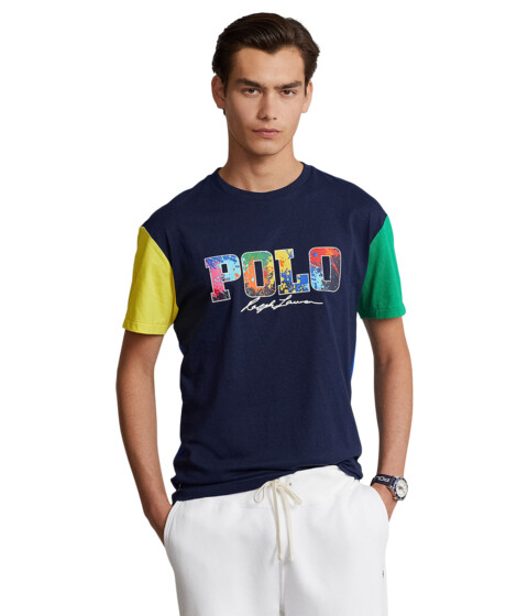 Imbracaminte Barbati Polo Ralph Lauren Classic Fit Color-Blocked Logo T-Shirt Cruise Navy Multi