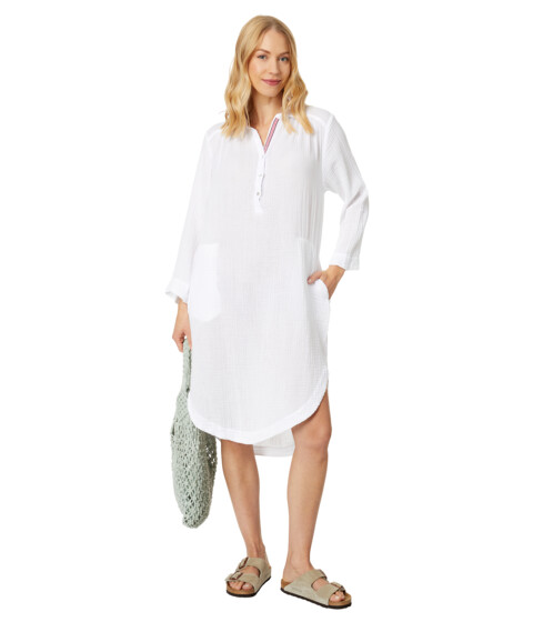 Imbracaminte Femei SUNDRY Long Sleeve Shirttail Dress White