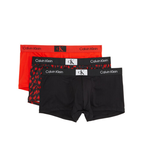 Imbracaminte Barbati Calvin Klein Underwear Calvin Klein 1996 Low Rise Trunks 3-Pack HazardBlurred Leopard Print HazardBlack