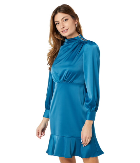 Imbracaminte Femei Maggy London High Neck Shoulder Drape Dress Lyons Blue