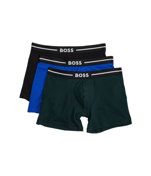 Imbracaminte Barbati BOSS Hugo Boss 3-Pack Bold Logo Boxer Briefs Dark GreenBright BlueBlack