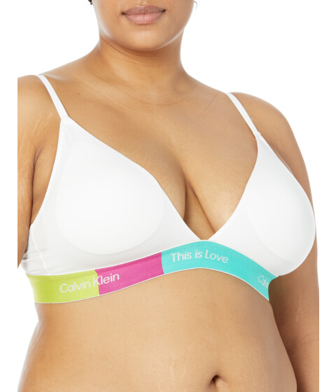 Imbracaminte Femei Calvin Klein This Is Love Cotton Color-Block Lightly Lined Triangle White