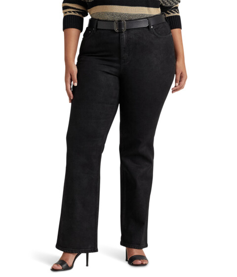 Imbracaminte Femei LAUREN Ralph Lauren Plus Size Coated Denim High-Rise Boot Jeans in Black Wash Black Wash