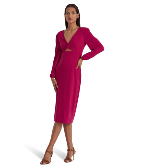 Imbracaminte Femei LAUREN Ralph Lauren Twist-Front Jersey Cutout Dress Fuchsia Berry