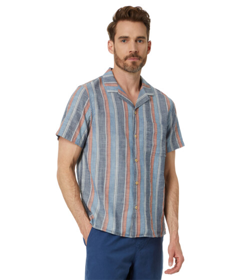 Imbracaminte Barbati Lucky Brand Striped Short Sleeve Camp Collar Shirt Indigo Stripe