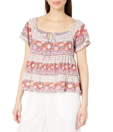 Imbracaminte Femei Lucky Brand Print Mix Swing Tiered Top Red Multi