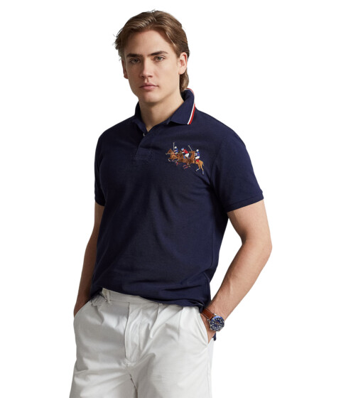 Imbracaminte Barbati Polo Ralph Lauren Classic Fit Triple-Pony Mesh Polo Shirt Cruise Navy