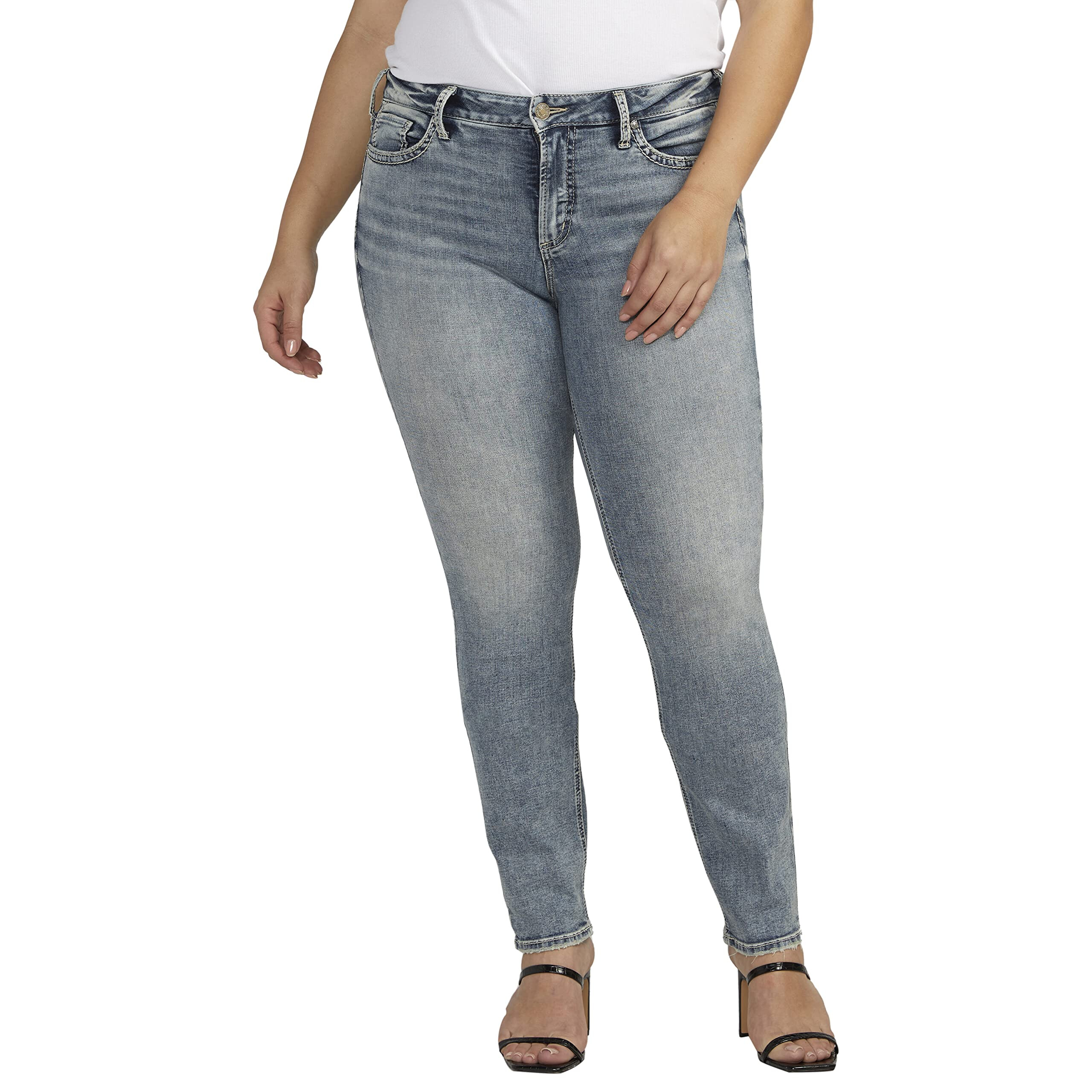 Imbracaminte Femei Silver Jeans Co Plus Size Suki Mid-Rise Straight Leg Jeans W93413ECF289 Indigo
