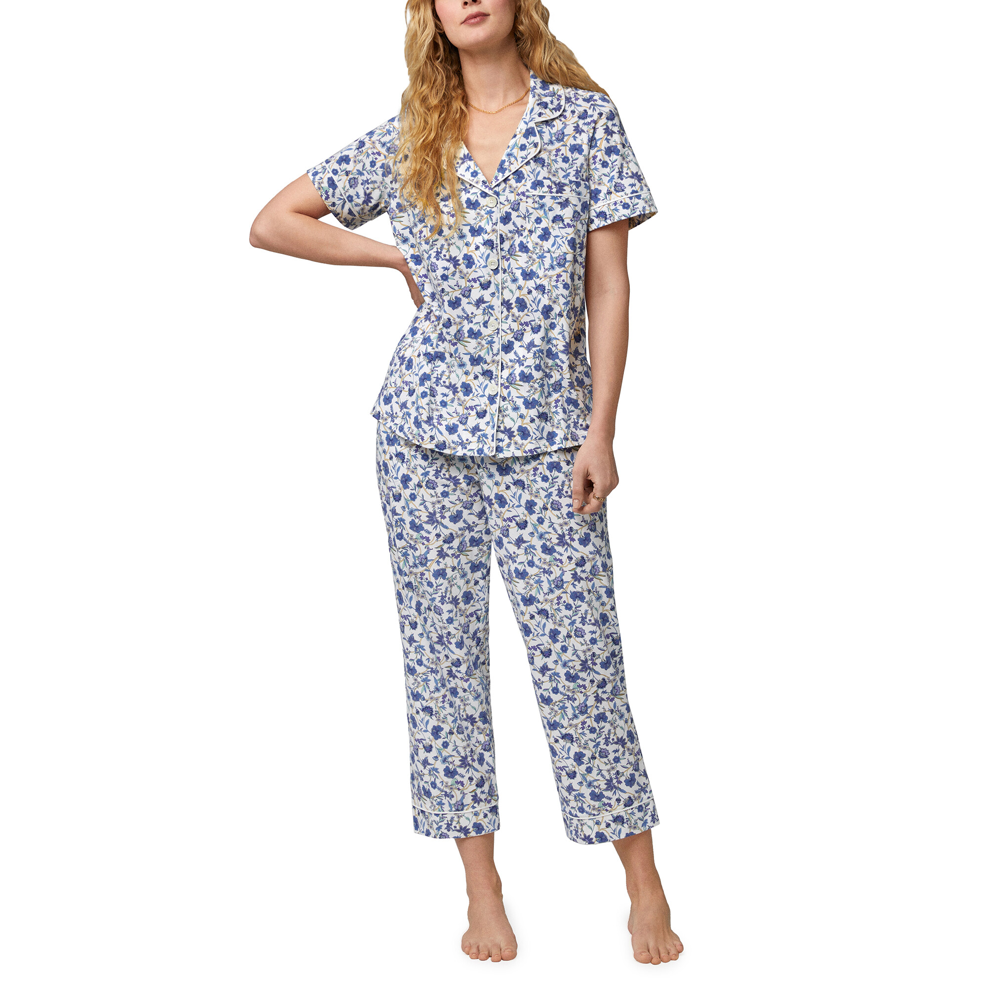 Imbracaminte Femei BedHead Pajamas Short Sleeve Cropped PJ Set Terrance Floral