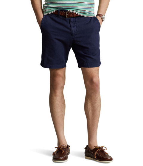 Imbracaminte Barbati Polo Ralph Lauren 8quot Straight Fit Linen-Cotton Shorts Newport Navy
