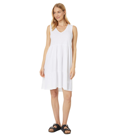 Imbracaminte Femei bobi Los Angeles V-Neck Tiered Tank Dress White