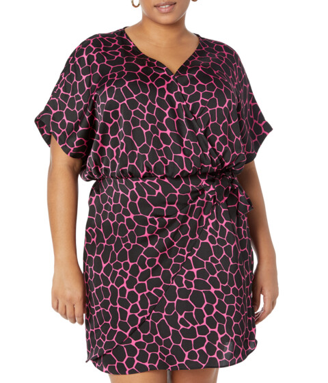 Imbracaminte Femei MICHAEL Michael Kors Plus Size Giraffe Wrap Dress Cerise