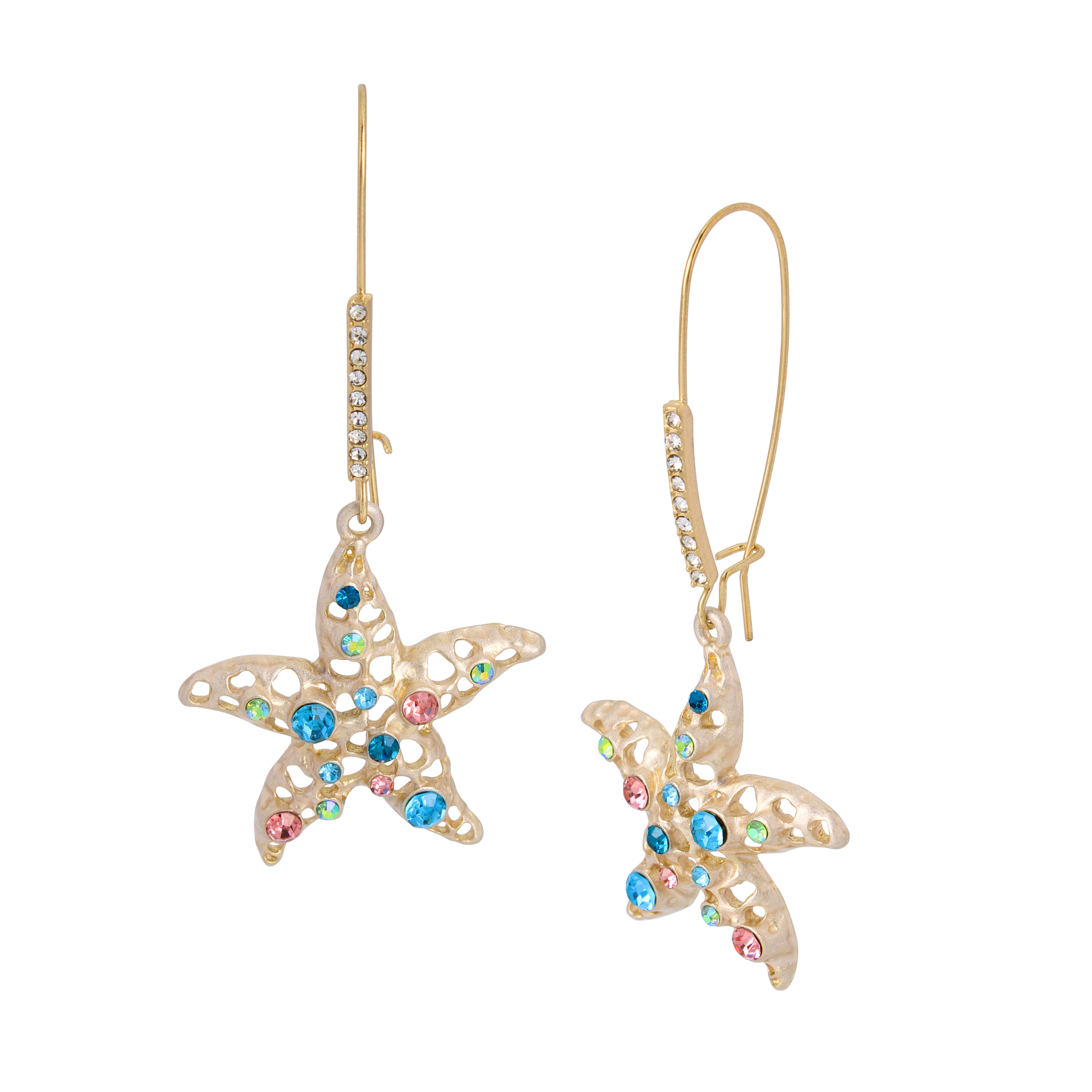 Bijuterii Femei Betsey Johnson Starfish Dangle Earrings Multi