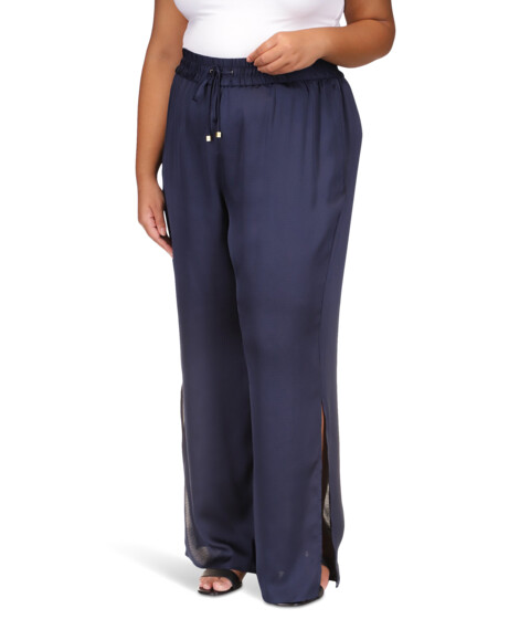 Imbracaminte Femei MICHAEL Michael Kors Plus Size Solid High Slit Pants Midnight Blue