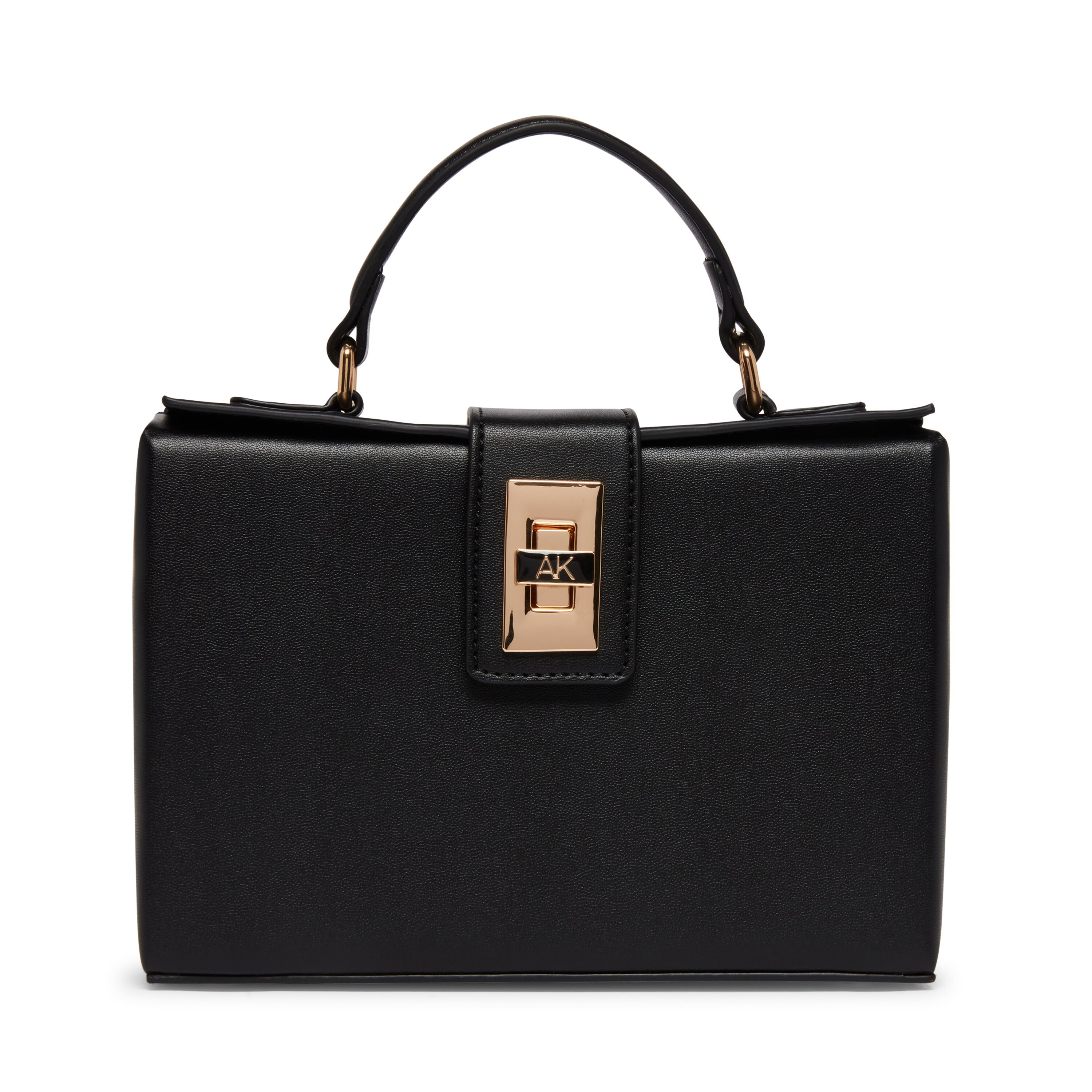 Incaltaminte Femei Anne Klein Convertible Box Bag with Enamel Turnlock BlackBlack