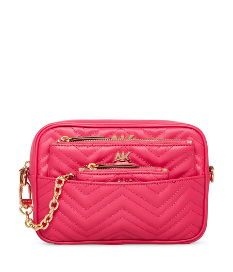 Genti Femei Anne Klein Quilted Camera Crossbody with Two Detachable Pouches Hibiscus Pink
