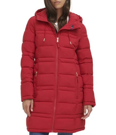 Incaltaminte Femei BCBG Girls Zip-Up Packable Long Jacket Crimson