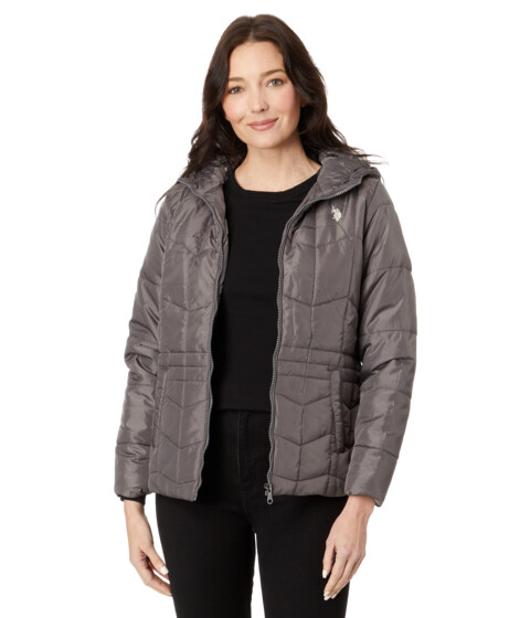 Incaltaminte Femei BCBG Girls Zigzag Wave Cozy Faux Fur Lining Hooded Quilted Puffer Castle Rock