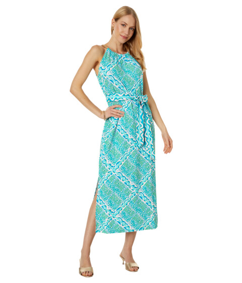 Imbracaminte Femei Lilly Pulitzer Bingham Midi Dress Prism Blue Good Greef Engineered Knit Dress