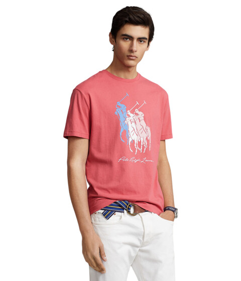 Imbracaminte Barbati Polo Ralph Lauren Classic Fit Big Pony Jersey T-Shirt Red Sky