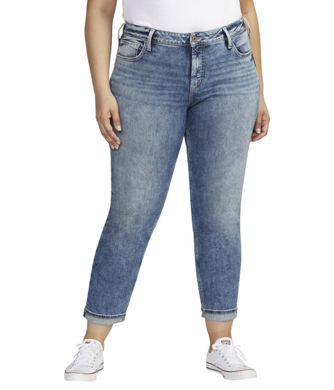 Imbracaminte Femei Silver Jeans Co Plus Size Boyfriend Mid-Rise Slim Leg Jeans W27170AVR290 Indigo