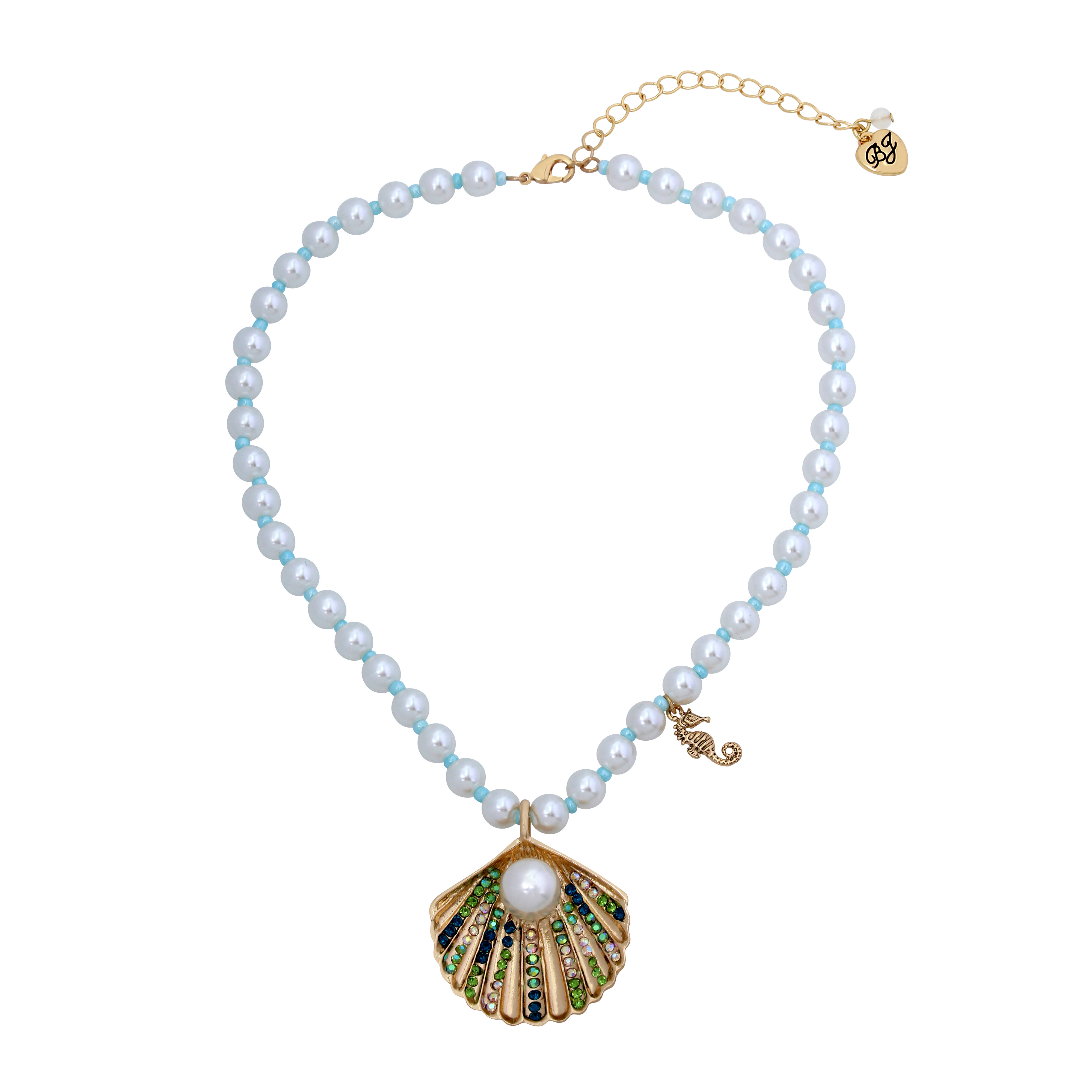 Bijuterii Femei Betsey Johnson Shell Pendant Pearl Necklace Blue