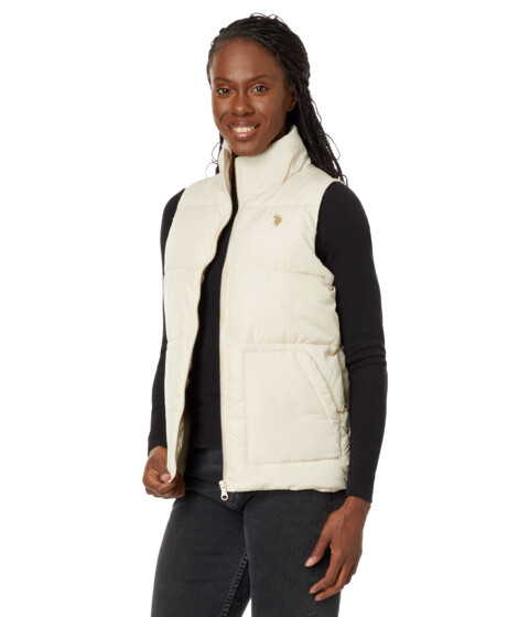 Incaltaminte Femei US Polo Assn Patch Pocket Puffer Vest Oyster Sand