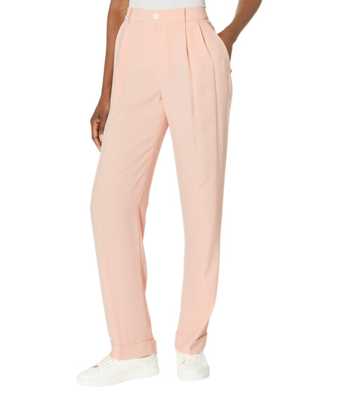 Imbracaminte Femei LAUREN Ralph Lauren Pleated Double-Faced Georgette Pants Pale Pink