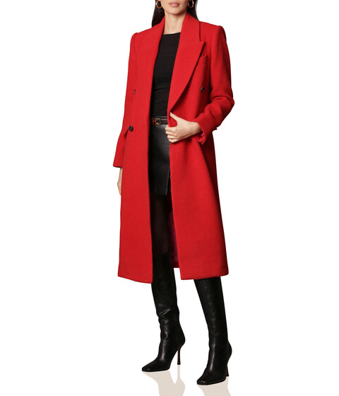 Imbracaminte Femei Avec Les Filles Wool Blend Double-Breasted Coat Crimson