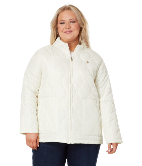 Incaltaminte Femei US Polo Assn Plus Size Onion Quilted Liner Jacket with Elastic Hem Vanilla Prep