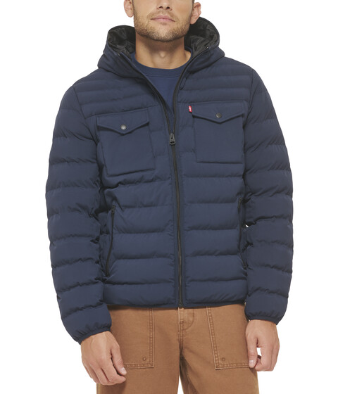 Imbracaminte Barbati Levis Stretch Two-Pocket Quilted Jacket Navy