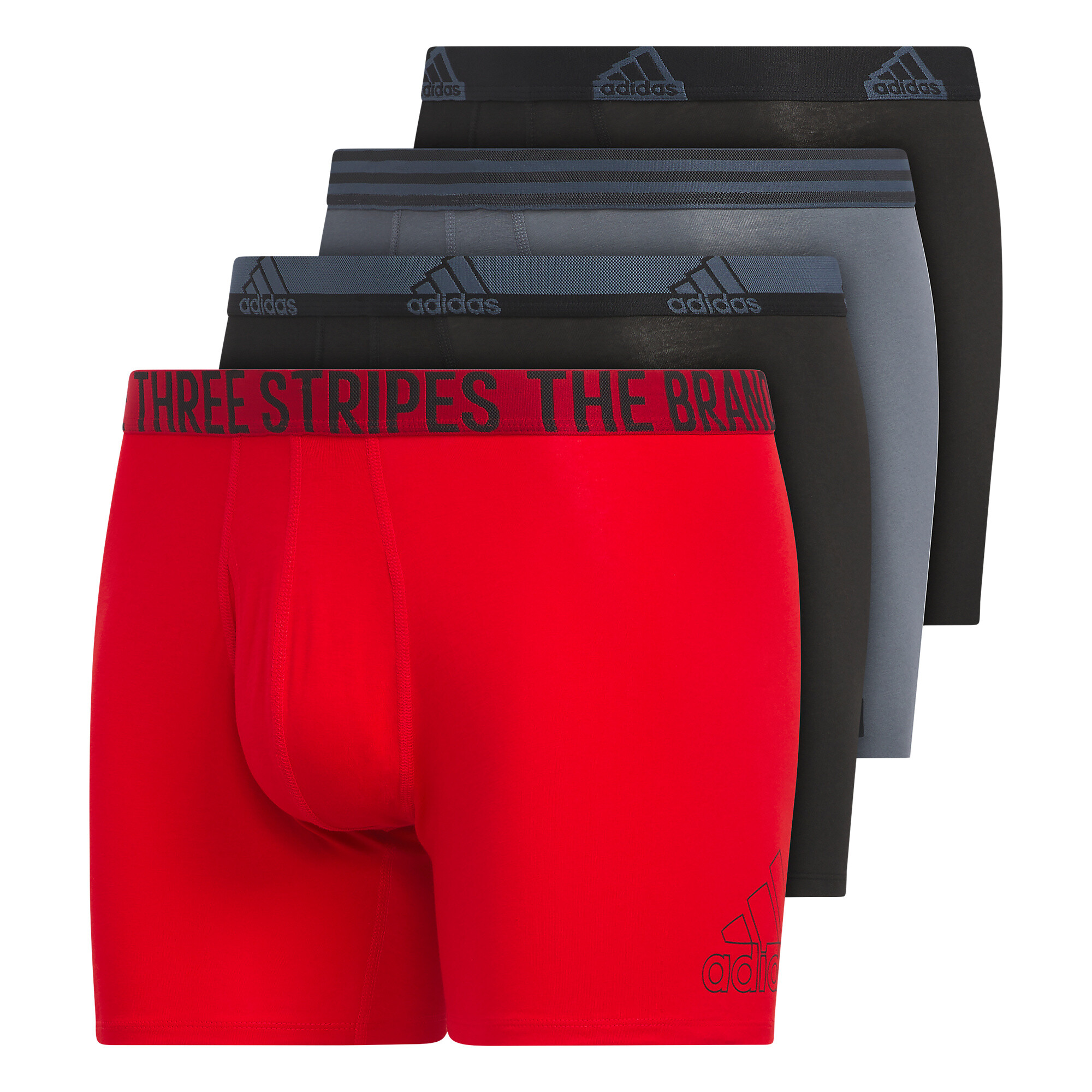 Imbracaminte Barbati adidas Stretch Cotton Boxer Brief Underwear 4-Pack BlackBetter ScarletOnix Grey
