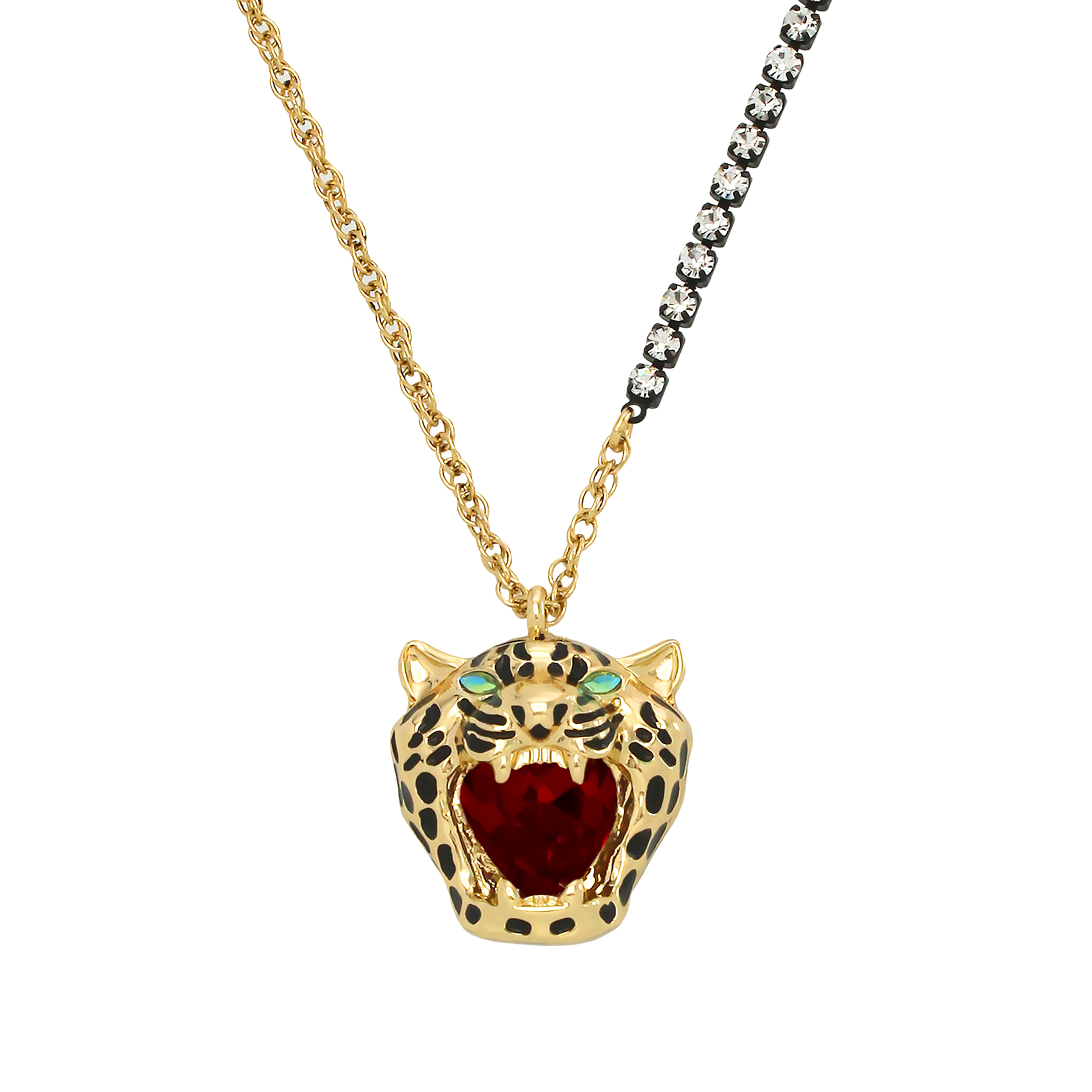 Bijuterii Femei Betsey Johnson Cheetah Pendant Necklace RedGold