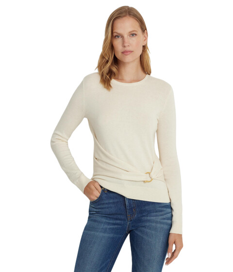 Imbracaminte Femei LAUREN Ralph Lauren Twist-Front Cotton-Blend Sweater Mascarpone Cream