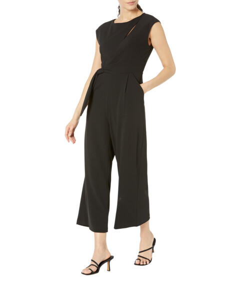 Imbracaminte Femei Calvin Klein Jumpsuit with Keyhole amp Knotted Side Detail Black