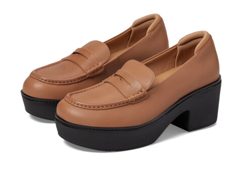 Incaltaminte Femei FitFlop Pilar Leather Platform Loafers Latte Tan