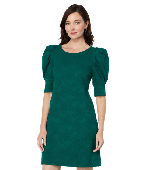 Imbracaminte Femei Lilly Pulitzer Knowles Elbow Sleeve Dress Hosta Green Knit Pucker Jacquard