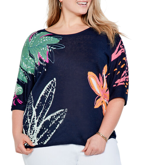 Imbracaminte Femei NICZOE Plus Size Evening Garden Sweater Indigo Multi