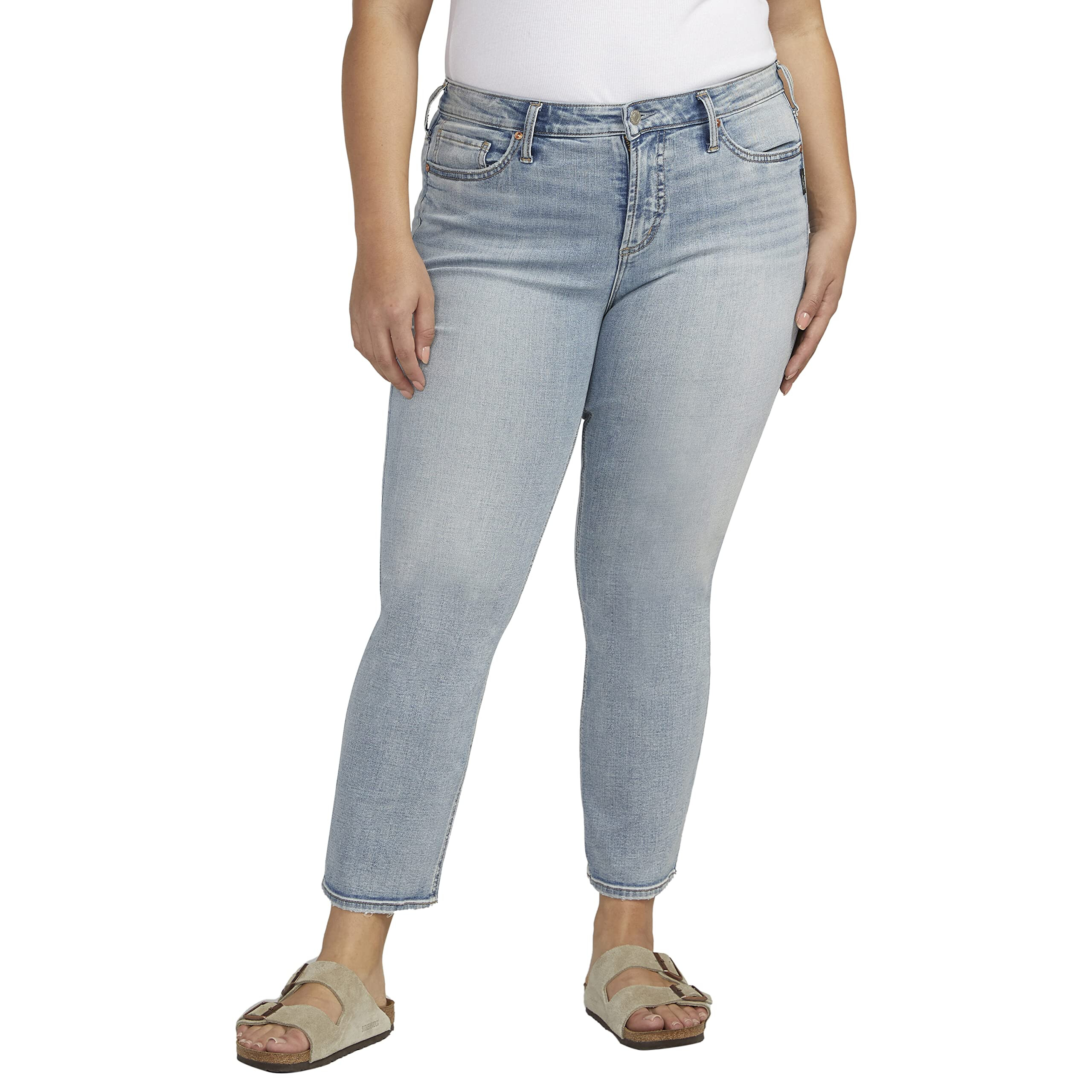 Imbracaminte Femei Silver Jeans Co Plus Size Most Wanted Mid-Rise Ankle Jeans W63424ECF139 Indigo