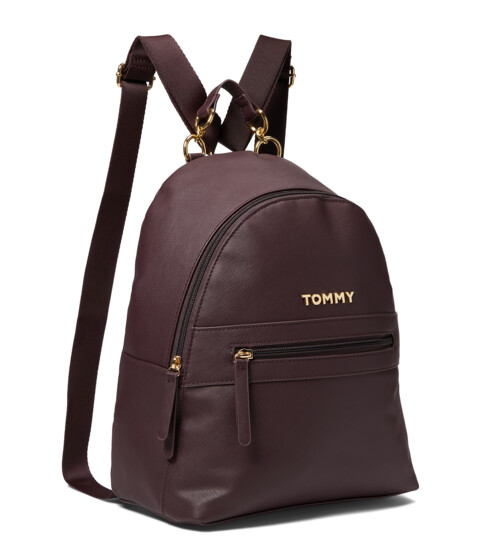 Genti Femei Tommy Hilfiger Kendall II Medium Dome Backpack Saffiano PVC Dark Cabernet