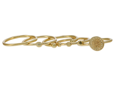 Bijuterii Femei Madewell Five-Piece Solar Stacking Ring Set Vintage Gold