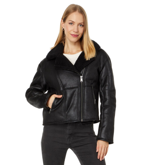 Imbracaminte Femei Lucky Brand Suede Sherpa Moto Jacket Black
