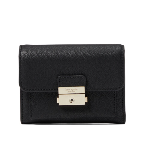 Genti Femei Kate Spade New York Voyage Small Grain Textured Leather Small Bifold Wallet Black