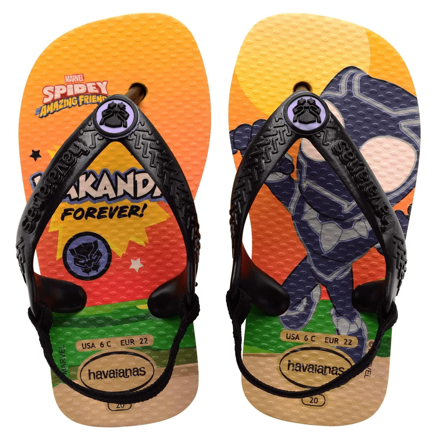 Incaltaminte Baieti Havaianas Marvel Flip Flop Sandal (Toddler) Yellow Pop