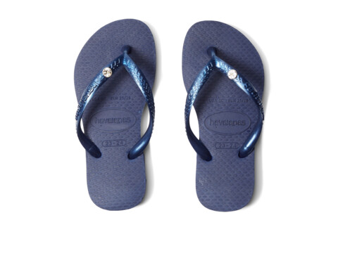 Incaltaminte Fete Havaianas Slim Crystal SW II Flip Flop Sandal (ToddlerLittle KidBig Kid) Navy Blue