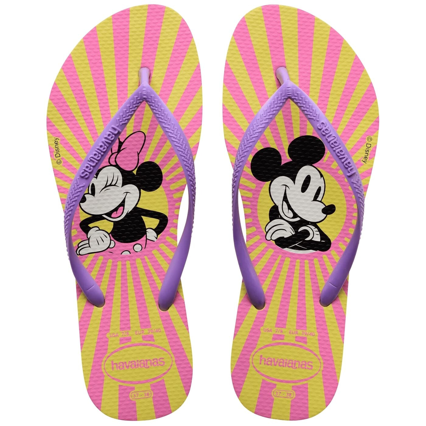Incaltaminte Fete Havaianas Slim Disney Flip Flop Sandal (ToddlerLittle KidBig Kid) Pixel Yellow